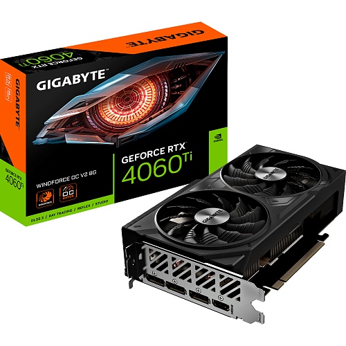 Видеокарта Gigabyte GeForce RTX 4060 Ti Windforce OC V2 8G (GV-N406TWF2OCV2-8GD) EU