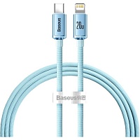 Кабель Baseus Crystal Shine Series USB-C to Lightning 20W 1.2m Sky Blue (CAJY001303)
