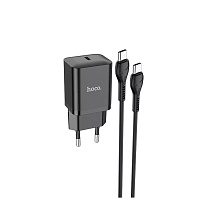 Мережевий зарядний пристрій Hoco N27 Innovative 20W USB-C + Cable USB-C to USB-C Black - придбати в Дніпрі, Україні: ціна, характеристики | інтернет-магазин TOUCH
