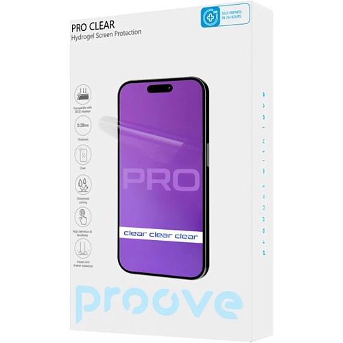 Гидрогелевая защитная пленка Proove Hydrogel Screen Protective PRO Size S Clear (GGPR11801150)