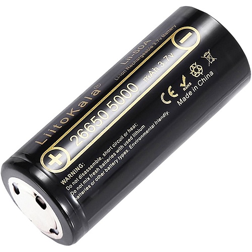 Аккумулятор LiitoKala 26650 5000mAh Li-ion 1шт (Lii-50A-JT)