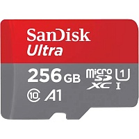 Карта памяти SanDisk microSDXC 256GB UHS-I Ultra A1 V10 (SDSQUAC-256G-GN6MN)