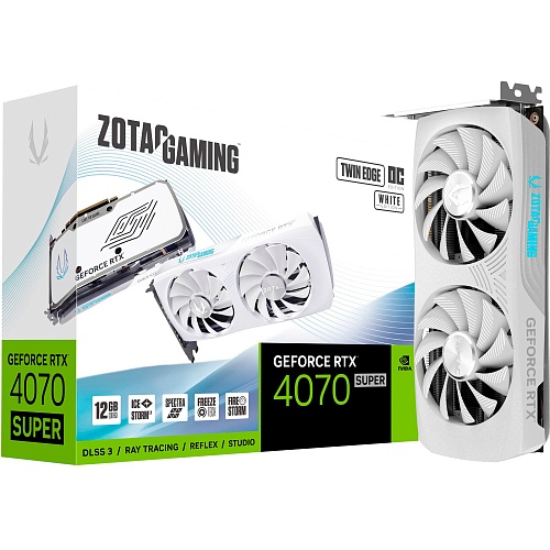 Відеокарта Zotac Gaming GeForce RTX 4070 SUPER Twin Edge OC White Edition (ZT-D40720Q-10M) - придбати в Дніпрі, Україні: ціна, характеристики | інтернет-магазин TOUCH