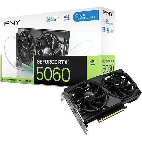 Видеокарта PNY GeForce RTX 5060 Dual Fan OC 8GB (VCG50608DFXPB1-O) EU