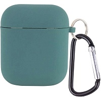 Чехол Silicone Case + Carabine для Apple AirPods Pine Green