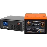 Источник бесперебойного питания (ИБП) LogicPower LPE-B-PSW-1000VA + АКБ LiFePO4 1280Wh Smart BT (37446)