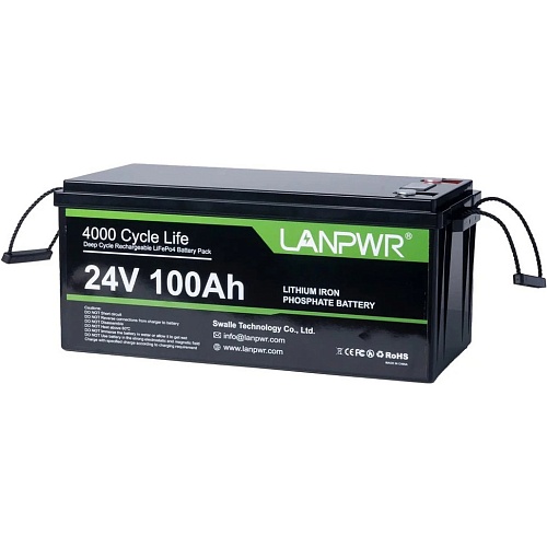 Акумулятор LANPWR LiFePO4 24V (25.6V/100Ah/2560Wh) (LANPWR-24-100) - придбати в Дніпрі, Україні: ціна, характеристики | інтернет-магазин TOUCH
