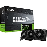 Відеокарта MSI GeForce RTX 5080 16G VENTUS 3X OC Black (G5080-16V3CB) EU - придбати в Дніпрі, Україні: ціна, характеристики | інтернет-магазин TOUCH