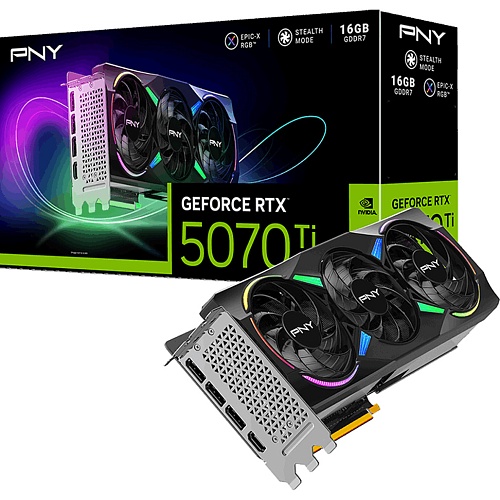 Відеокарта PNY GeForce RTX 5070 Ti ARGB EPIC-X RGB OC 16GB (VCG5070T16TFXXPB1-O) EU  - придбати в Дніпрі, Україні: ціна, характеристики | інтернет-магазин TOUCH