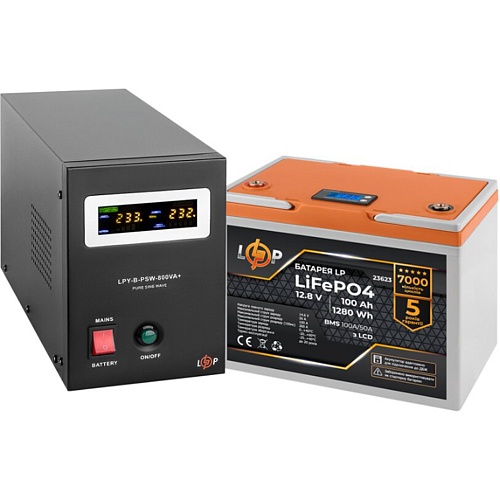 Джерело безперебійного живлення (ДБЖ) LogicPower LPY-B-PSW-800VA + LiFePO4 батарея 12.8V - 100Ah BMS 100A/50A LCD (24158) - придбати в Дніпрі, Україні: ціна, характеристики | інтернет-магазин TOUCH