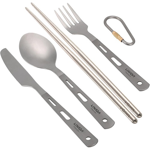 Набір столових приборів NieQu Pure Titanium Tourist 4 pcs Set - придбати в Дніпрі, Україні: ціна, характеристики | інтернет-магазин TOUCH