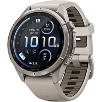 Смарт-часы Garmin Fenix 9 Pro inReach 43mm Titanium with Fog Gray/Dark Sandstone Silicone Band (010-04335-80/81)