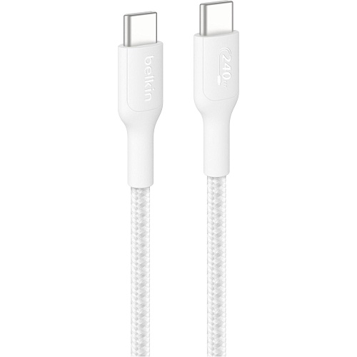 Кабель Belkin Boost Up Charge Pro Braided USB-C to USB-C 240W 2m White (CAB025HQ2MWH)
