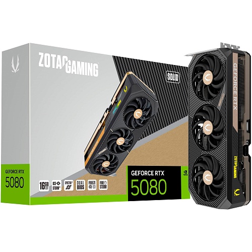 Відеокарта Zotac Gaming GeForce RTX 5080 SOLID 16GB (ZT-B50800D-10P) UA - придбати в Дніпрі, Україні: ціна, характеристики | інтернет-магазин TOUCH