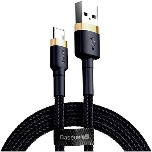 Кабель Baseus Cafule Lightning to USB-А 2m Black/Gold (CALKLF-CV1) - придбати в Дніпрі, Україні: ціна, характеристики | інтернет-магазин TOUCH