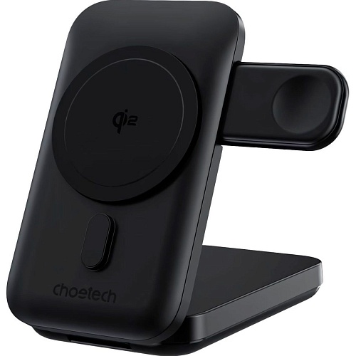 Бездротовий зарядний пристрій Choetech Qi2 3in1 Magnetic Charger Holder 10000mAh 15W Black (B750-CCBK) Уцінка - придбати в Дніпрі, Україні: ціна, характеристики | інтернет-магазин TOUCH