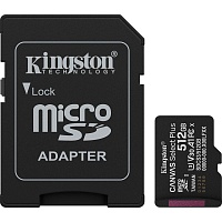 Карта памяти Kingston microSDXC Canvas Select Plus 512GB Class 10 UHS-I U3 А1 V30 + SD адаптер (SDCS3/512GB)