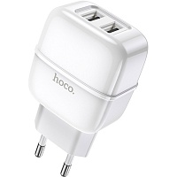 Мережевий зарядний пристрій Hoco C77A Highway Double USB 2.4A White (723475) - придбати в Дніпрі, Україні: ціна, характеристики | інтернет-магазин TOUCH