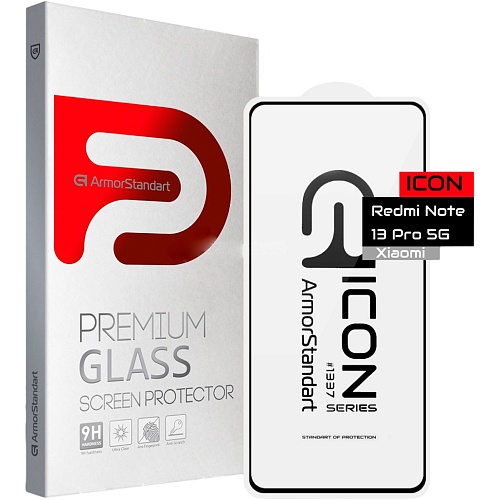 Защитное стекло ArmorStandart Icon Glass для Redmi Note 13 Pro 5G/ Note 13 4G/5G / Poco X6 5G Black (ARM71830)