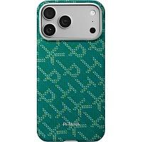 Чехол Pitaka Ultra-Slim Monogram для Apple iPhone 17 Pro Max Gold/Green (KI1701PTKP)