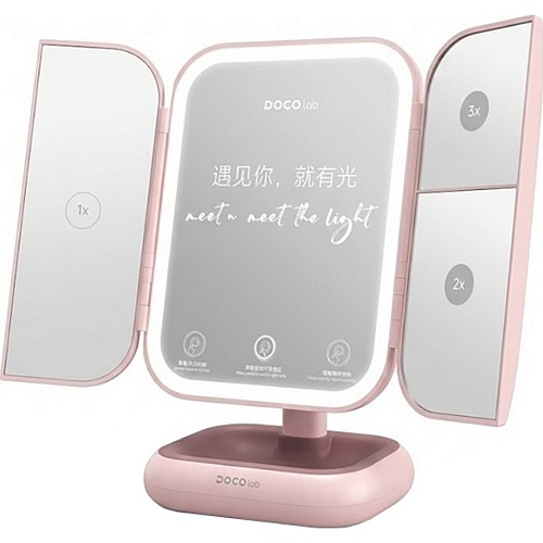 Зеркало для макияжа DOCO DFolding Mirror Standart Edition Pink (FD001)