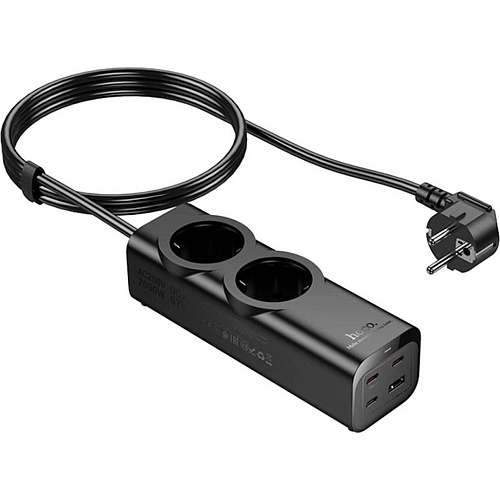 Мережевий фільтр Hoco NS10 Wisdom Black (638500) - придбати в Дніпрі, Україні: ціна, характеристики | інтернет-магазин TOUCH