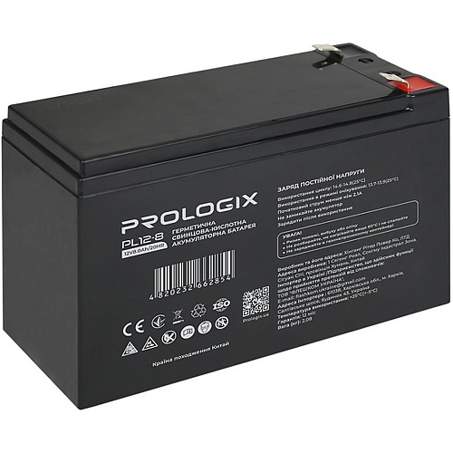 Аккумулятор Prologix AGM 12V (12V/8Ah/96Wh) (PL12-8)