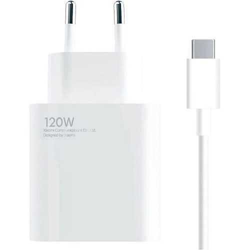 Сетевое зарядное устройство Xiaomi HyperCharge 120W + Сable USB-A - USB-C White (BHR9462EU)