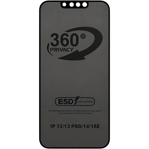 Защитное стекло DK 360° Privacy Anti-Static Glass для Apple iPhone 17e/16e/14/13/13 Pro Black