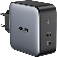 Сетевое зарядное устройство Ugreen CD254 2xUSB-C 100W GaN Tech Fast Charger Black (50327)