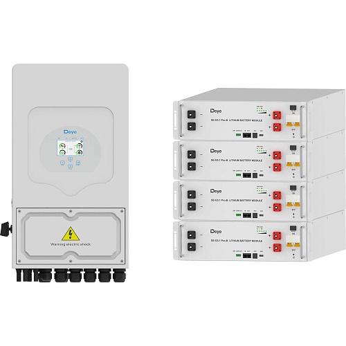 Система хранения энергии Deye SUN-5K-SG05 5kW + 4 АКБ SE-G5.1 Pro-B 20.4kWh (51.2V/100Ah/5120Wh)