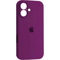 Чехол Silicone Case Camera Protect для Apple iPhone 16 Berry Purple AA