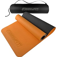 Килимок для йоги EasyFit TPE+TC 6mm Orange/Black (EF-1924s-ORB) - придбати в Дніпрі, Україні: ціна, характеристики | інтернет-магазин TOUCH