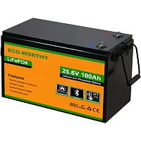 Акумулятор Eco-Worthy LiFePO4 24V (25.6V/100Ah/2560Wh) (Eco-Worthy-251002) - придбати в Дніпрі, Україні: ціна, характеристики | інтернет-магазин TOUCH