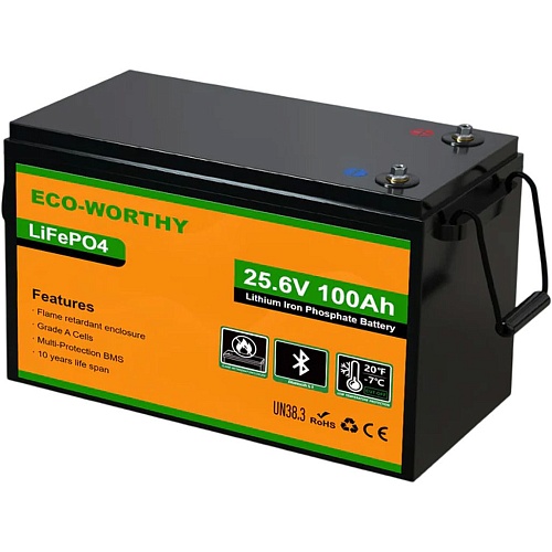 Аккумулятор Eco-Worthy LiFePO4 24V (25.6V/100Ah/2560Wh) (Eco-Worthy-251002)