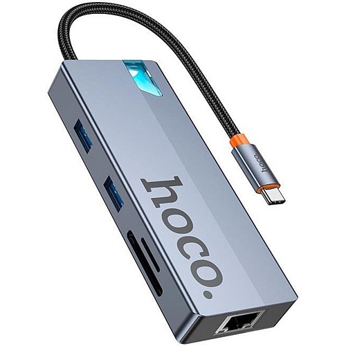 USB-хаб Hoco HB52 Wow 8-in-1 Deep Space Gray