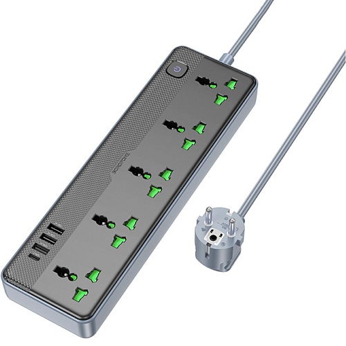 Сетевой фильтр Borofone BAC4A Lord 5 socket Black/Gray (1C3A) EU