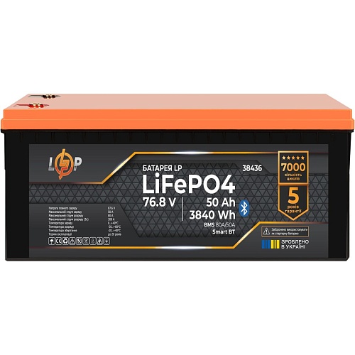 Аккумулятор LogicPower LiFePO4 76.8V (76.8V/50Ah/3840Wh) (38436)