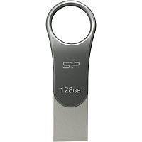 USB флеш-накопитель Silicon Power Mobile C80 128GB USB-A + USB-C 3.2 Silver (SP128GBUC3C80V1S)