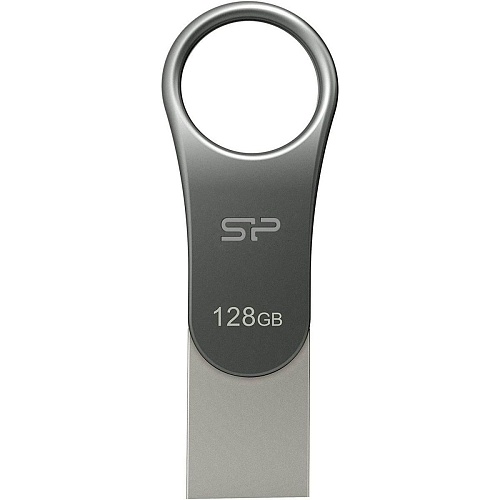USB флеш-накопитель Silicon Power Mobile C80 128GB USB-A + USB-C 3.2 Silver (SP128GBUC3C80V1S)