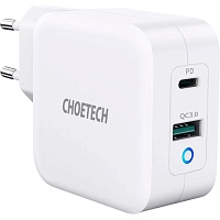Мережевий зарядний пристрій Choetech PD 65W GaN Mini Fast Charger White (PD8002-EU-WH) - придбати в Дніпрі, Україні: ціна, характеристики | інтернет-магазин TOUCH