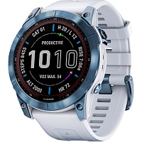 Смарт-часы Garmin Fenix 7X Sapphire Solar Edition Mineral Blue DLC Titanium with Whitestone Band (010-02541-14/15)