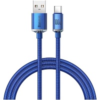 Кабель Baseus Crystal Shine Series USB-A to Type-C 100W 1.2m Blue (CAJY000403) - придбати в Дніпрі, Україні: ціна, характеристики | інтернет-магазин TOUCH