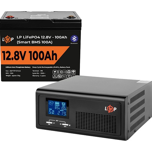 Джерело безперебійного живлення (ДБЖ) LogicPower B1000 + LiFePO4 батарея 12.8V - 100Ah Smart BMS BT (20481) - придбати в Дніпрі, Україні: ціна, характеристики | інтернет-магазин TOUCH