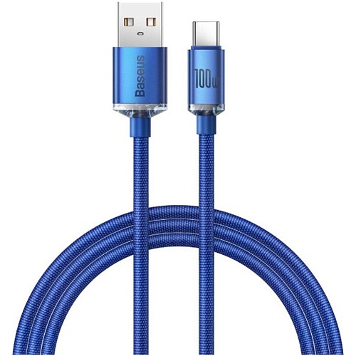 Кабель Baseus Crystal Shine Series USB-A to Type-C 100W 1.2m Blue (CAJY000403)