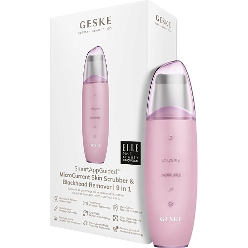 Микротоковый скрабер для лица GESKE MicroCurrent Skin Scrubber&Blackhead Remover 9в1 Pink (HB0148)
