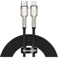 Кабель Baseus Cafule Metal USB-C to Lightning PD 20W 2m Black (CATLJK-B01) - придбати в Дніпрі, Україні: ціна, характеристики | інтернет-магазин TOUCH