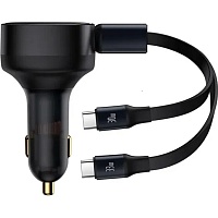 Автомобильное зарядное устройство Baseus Enjoyment Pro Car Charger 33W Retractable Black (C00035500111-00)