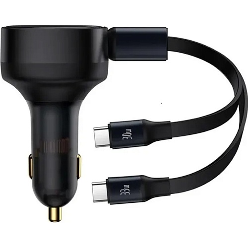 Автомобильное зарядное устройство Baseus Enjoyment Pro Car Charger 33W Retractable Black (C00035500111-00)