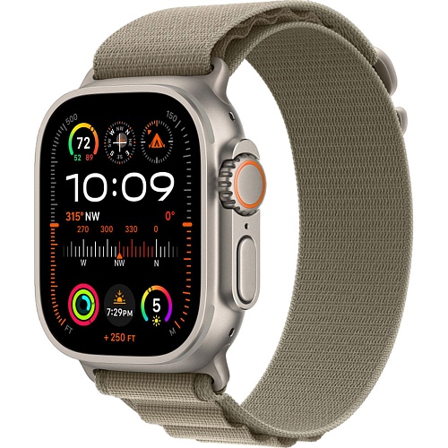 Смарт-годинник Apple Watch Ultra 2 49mm Titanium Case with Olive Alpine Loop Medium (MREY3) - придбати в Дніпрі, Україні: ціна, характеристики | інтернет-магазин TOUCH